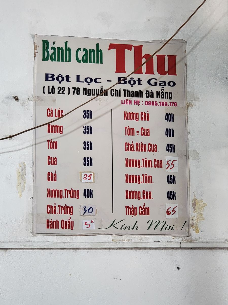 Bánh canh Bà Thu Đà Nẵng 78 Lô 22 Nguyễn Chí Thanh,